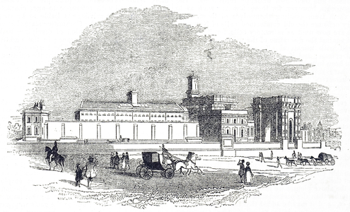 Engraving depicting Pentonville Prison, London, 19th century