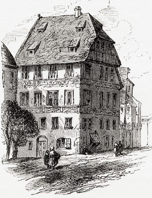 Albrecht Dürer's house, Nuremberg, Bavaria, Germany in the 19th century.