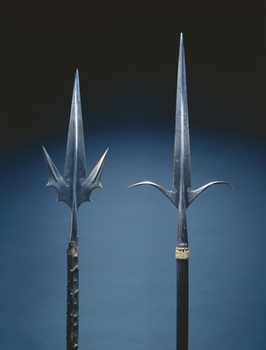 Two corsèques, or chauve-souris, c.1530 (steel & wood)