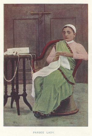 Indian Natives: Parsee Lady (coloured photo)