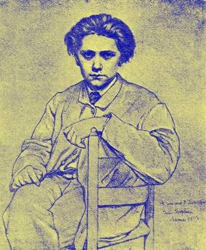 Jules Massenet (1842-1912), French composer, aged 22 at the Villa Medici for the Grand Prix de Rome, 1864