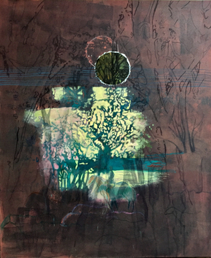 Two moons, 2019 (oil, pigments, linen)