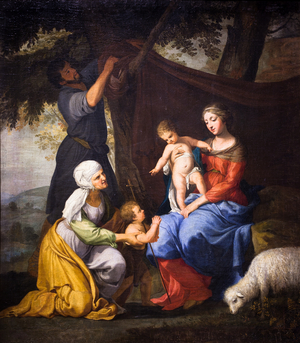 Rest of the Holy Family,1630-40 (oil on canvas)