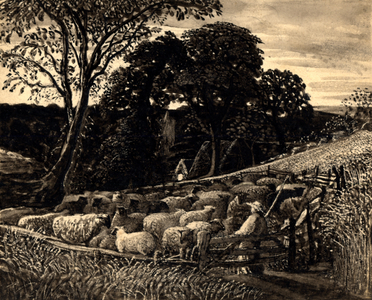 The Sheep Fold, c.1831-32 (Watercolour)