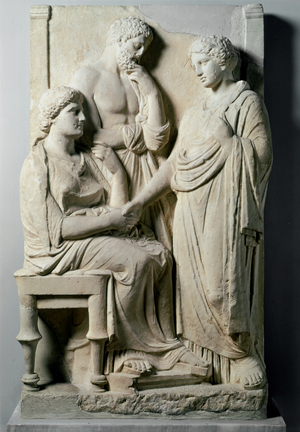 GREEK ART: Stele for a Daughter, c. 370-350 BC. From Kerameikos., 370-c. 350BC (marble)