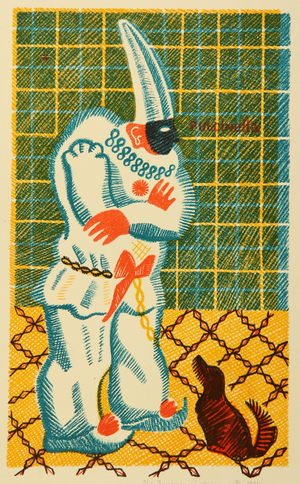 Pulcinella, 1980 (colour litho)