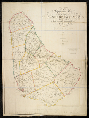 A topographical map of the island of Barbados