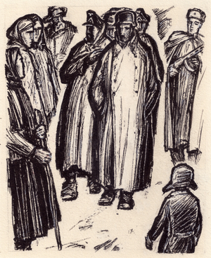 Illustration from "The Rainbow" by Wanda Wasilewska, 1964 (gouache on paper)