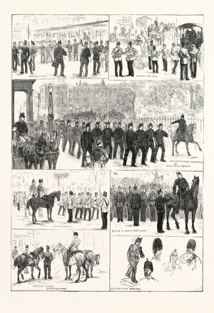 The Volunteer Review in Hyde Park, London, Engraving 1876, UK