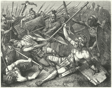 Death of Spartacus, 71 BC (engraving)