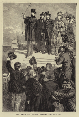 The Mayor of Limerick wedding the Shannon (engraving)
