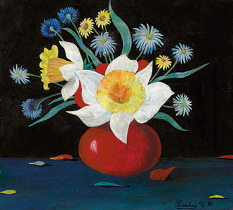 Vase with Flowers  (oil on canvas)