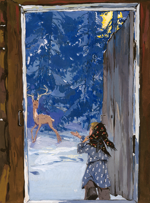 Illustration from 'Silver Hoof' by Pavel Bazhov, 1938 (gouache on paper)