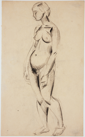 Nude, 1912-1914 (pencil & black chalk on paper)