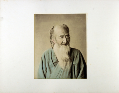 An old man, 19th century (hand-coloured b/w photo)