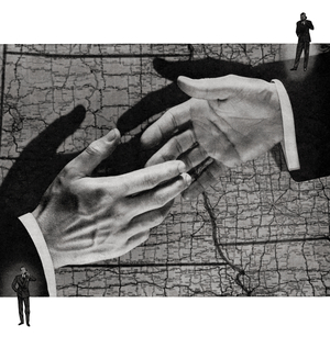 Close-Up of Businessmen Shaking Hands, 1940 (screenprint)