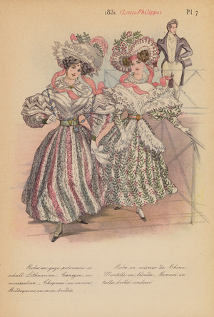 French fashion: 1831, Louis-Philippe (colour litho)