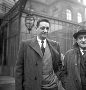Philippe Lamour (1903-1992) Secretary Genetal De La Cga (Confederation General Of Agriculture) At The Reception Of The Cgt-Cga-Cftc Cnpf At The Palais De L'Elysee In Paris, February 7, 1947 Neg: 1551 (b/w photo)