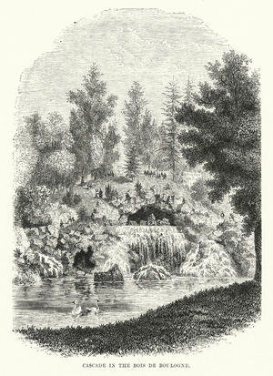 Cascade in the Bois de Boulogne (engraving)