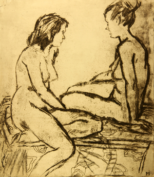 Two Nudes, 1964 (etching)