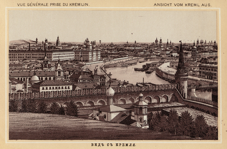 Moscow / Moscou: Vue generale prise du Kremlin (litho)