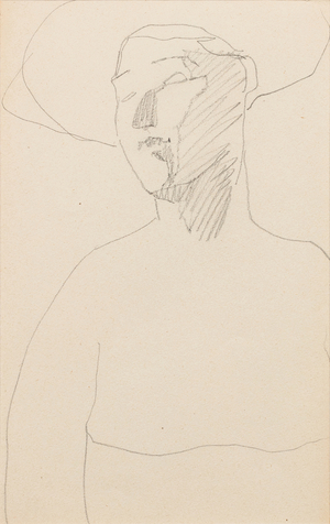 Woman in three-quarter view wearing a hat, 1905(pencil on paper)