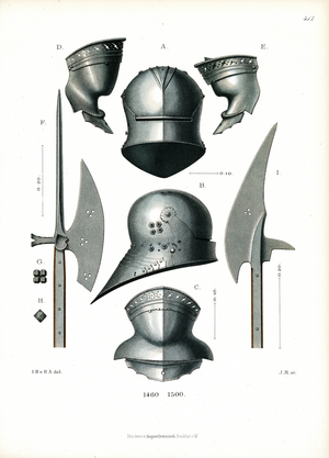 Late Gothic Helmets and Pole Arms (chromolitho)