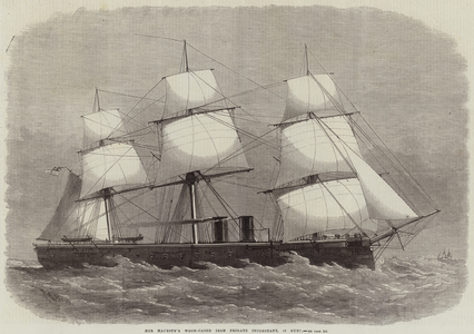 Her Majesty's Wood-Cased Iron Frigate Inconstant, 16 Guns (engraving)