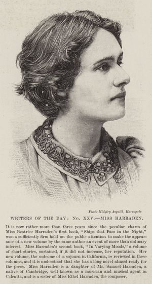 Writers of the Day, Miss Harraden (engraving)