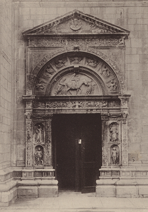 South Doorway of the Cathedral, Como (b/w photo)