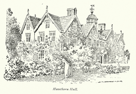 Picturesque Cheshire: Hawthorn Hall (litho)