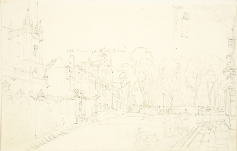 Sketch for College Green (pencil on paper)