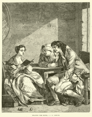 Reading the novel (engraving)
