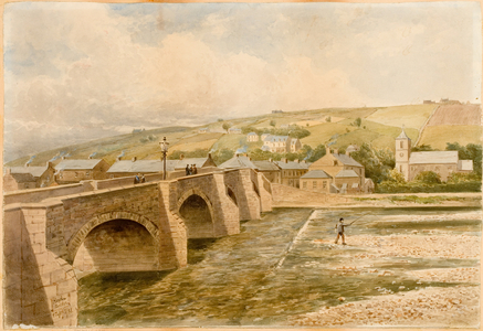 Haydon Bridge (bodycolour, pencil & watercolour on paper)