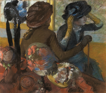 At the Milliner's, 1882 (pastel on paper)