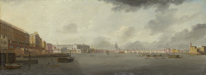 A View of the Thames Looking East with the Adelphi, Somerset House, and Saint Paul's Cathedral, c.1806 (oil on panel)