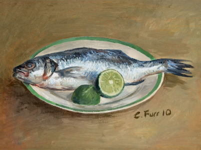 Seabass and Lime, 2010 (oil on canvas)