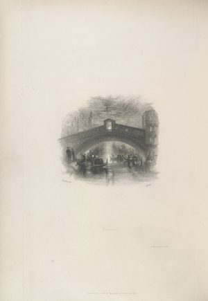 The Bridge of Sighs. Steel-engraved vignette after J.M.W. Turner