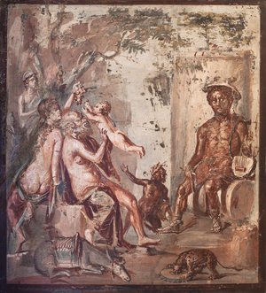 The childhood of Bacchus, Herculaneum, 1st century (fresco)