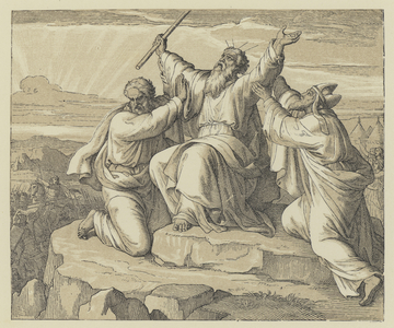 Moses' Hands held up (engraving)