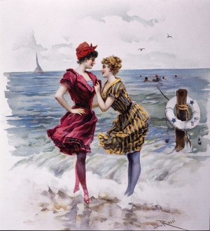 Two Women in Bathing Costumes at the Beach, 1893 (print)
