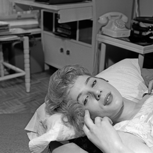 Ingrid Sommer in herliving room, Germany 1950s
