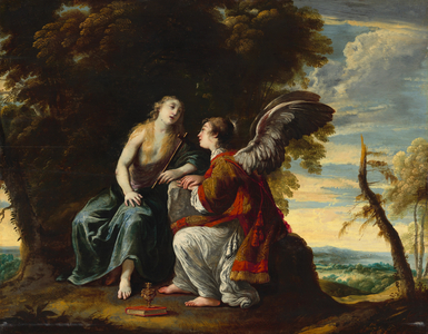 Mary Magdalene Comforted by an Angel, 1626 (oil on panel)