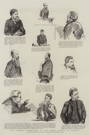 The Parnell Commission at the Royal Courts of Justice (engraving)