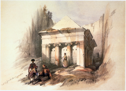 In the Holy Land: Jerusalem, Tomb of Zacharia, Kidron Valley (engraving)