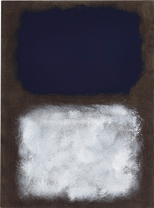 Black, White, Blue, c.1963 (acrylic on paper laid down on panel)