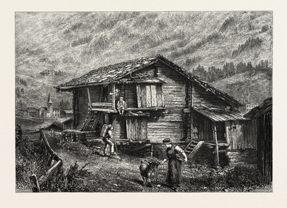 A Glimpse of Zermatt, Switzerland, 19th Century Engraving