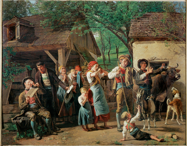Impounding the possessions, 1848 (painting on wood)