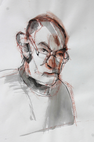 Drawing, The Architect II, 2014 (ink & conte on paper)