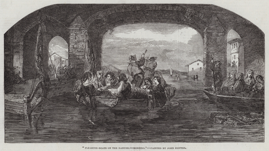 Pleasure-Boats on the Danube, Morning (engraving)
